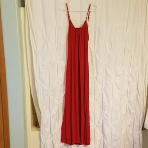Express Red Adjustable Spagetthi Strap Maxi Dress